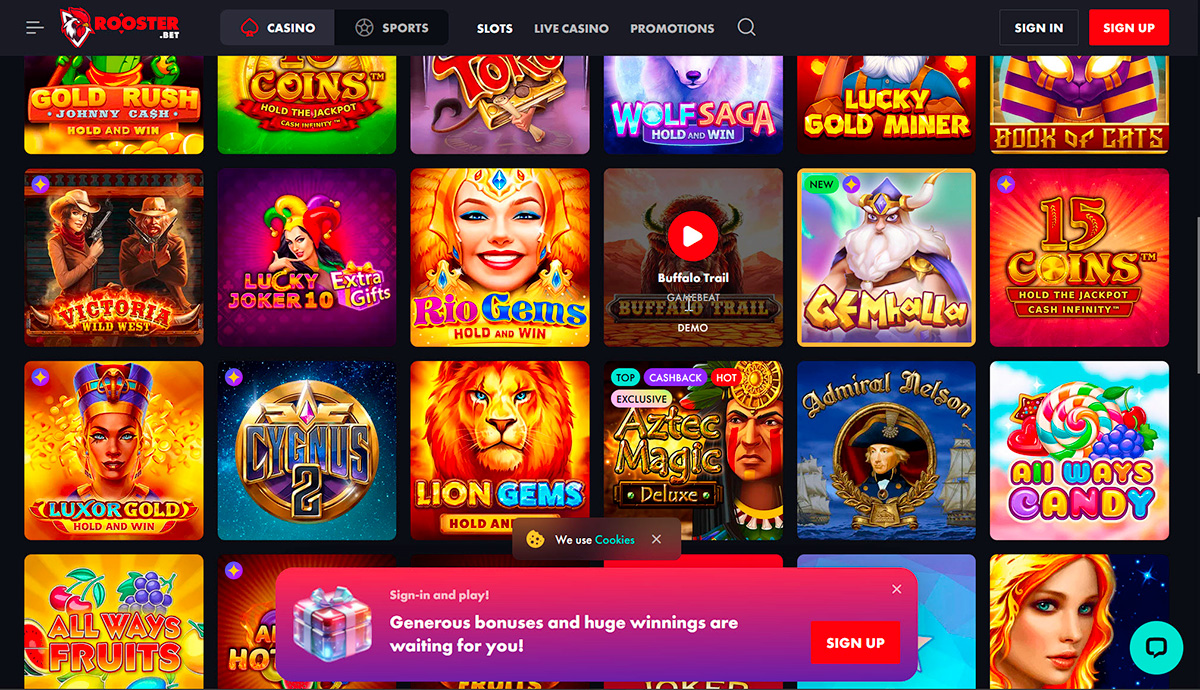 seleção de jogos rooster.bet